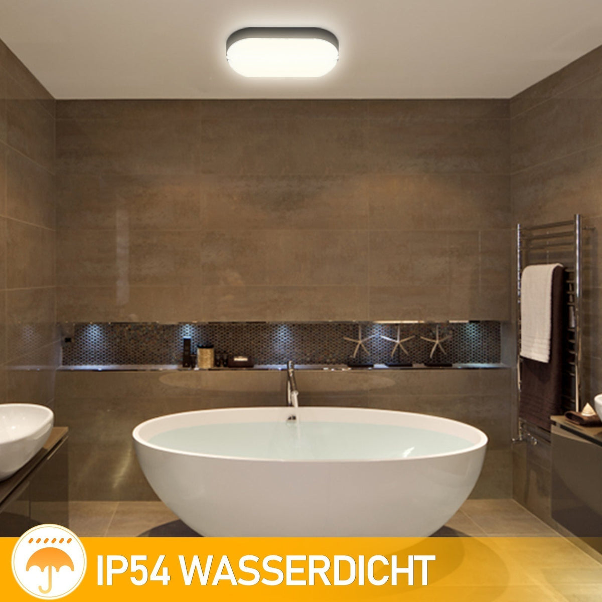 15W LED Feuchtigkeitsschutzlicht IP54 2 Stück