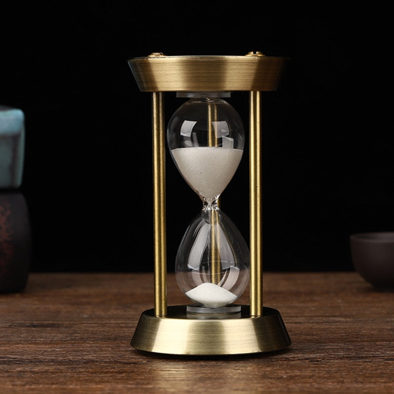 3/5/10 Minuten Retro Metall Handwerk Sanduhr Pendel Tischarrangement Ornament Sandtimer Sandglas Dekoration