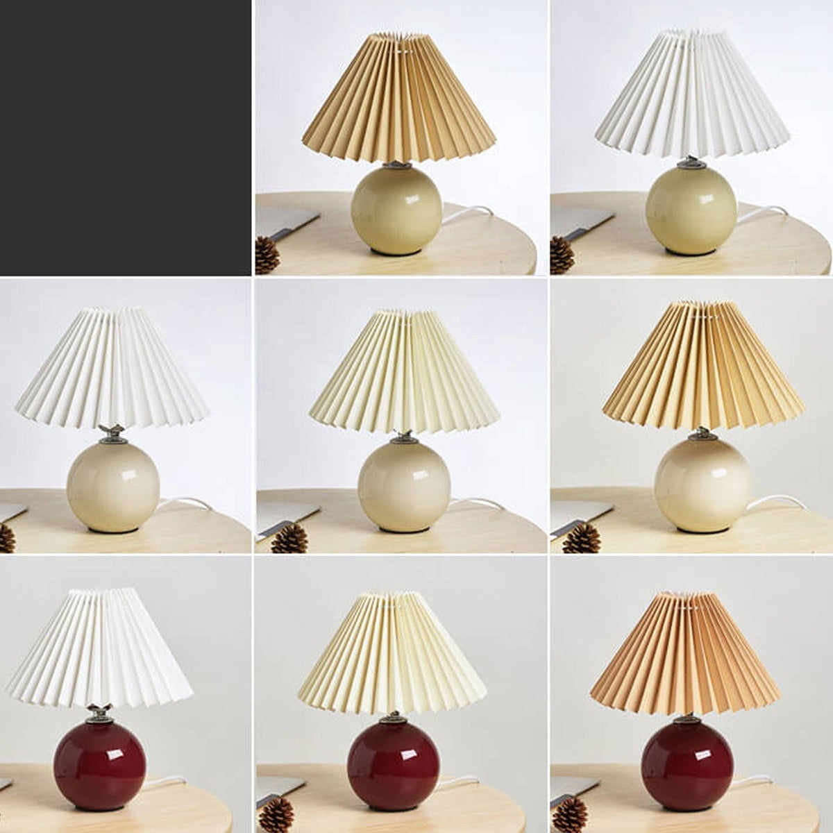 Nordic minimalist 1-flammige Tischlampe aus Keramik mit Falten