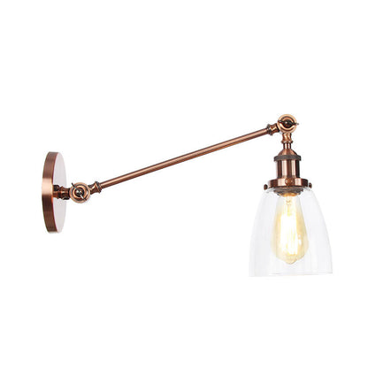 Schwarz/Bronze/Messing 1-Lampe Wandlampenleuchte Industriestil Klarglas Kegelleuchte mit Arm, 8"/12" L