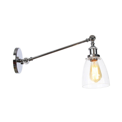Schwarz/Bronze/Messing 1-Lampe Wandlampenleuchte Industriestil Klarglas Kegelleuchte mit Arm, 8"/12" L