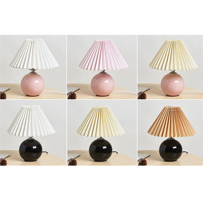 Nordic minimalist 1-flammige Tischlampe aus Keramik mit Falten