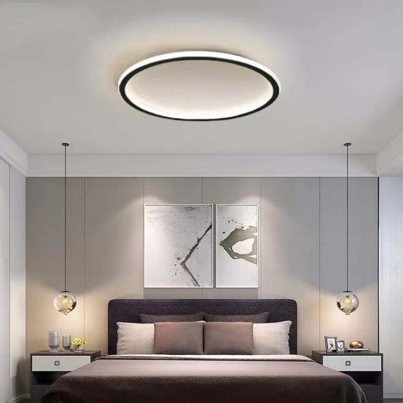 LunaNova - Moderne LED-Deckenleuchte Metall/Acryl für Wohn- und Schlafzimmer, Heim Zeile schwarz/weiß Design