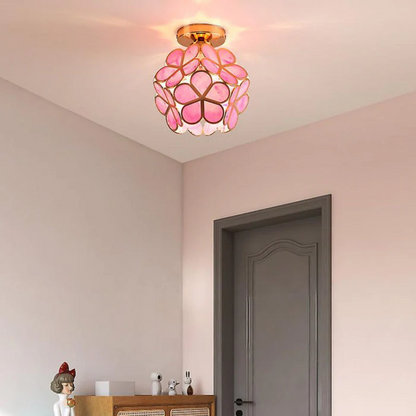 Luxuriöse Glasblumen-Deckenlampe