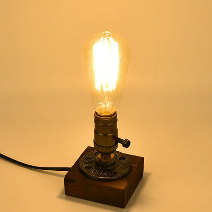 Vintage Industrial Iron Bulb 1-Licht Tischlampe