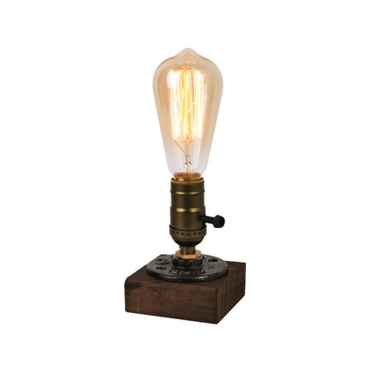Vintage Industrial Iron Bulb 1-Licht Tischlampe