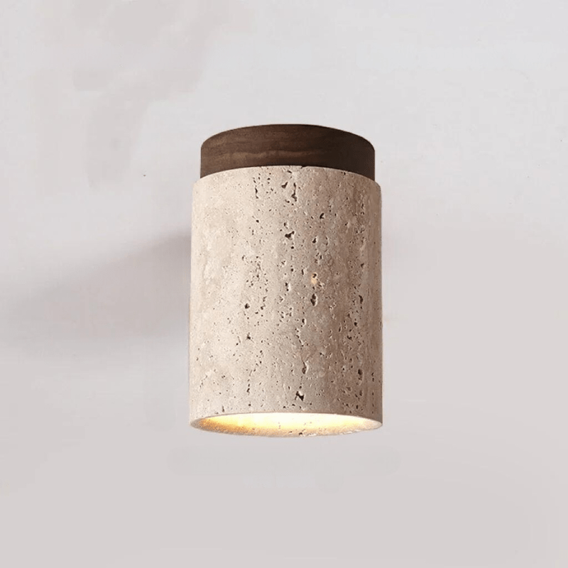 Travertin Deckenleuchte - Raffinierte Eleganz - Sanftes Licht - Einzigartiges Design