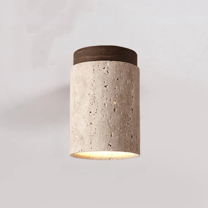 Travertin Deckenleuchte - Raffinierte Eleganz - Sanftes Licht - Einzigartiges Design