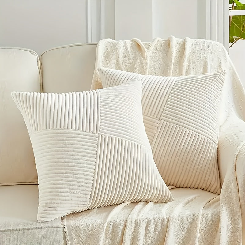 Kissenbezug Set | Boho Stil | Weiches Cord | 2 Stück, 45×45 cm, 50x50 cm