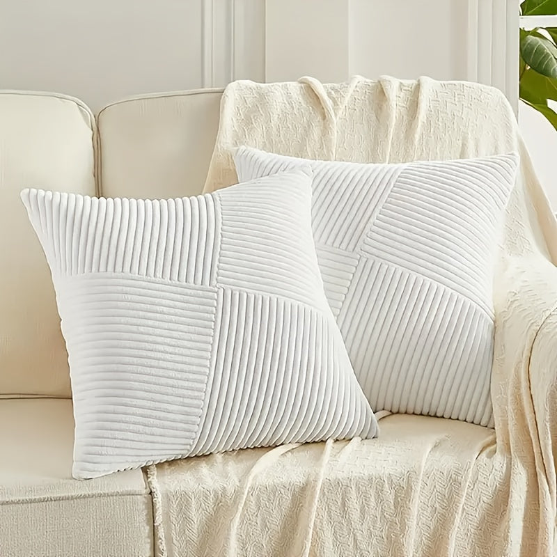 Kissenbezug Set | Boho Stil | Weiches Cord | 2 Stück, 45×45 cm, 50x50 cm