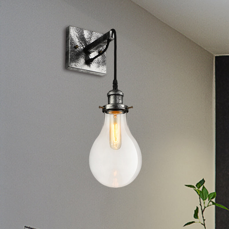 Schwarzer Glaskegel Wandleuchte Industrie Klar Glas 1 Licht Wohnzimmer Wandleuchten Licht