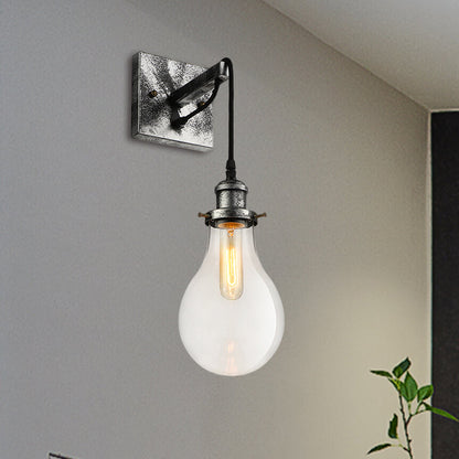 Schwarzer Glaskegel Wandleuchte Industrie Klar Glas 1 Licht Wohnzimmer Wandleuchten Licht