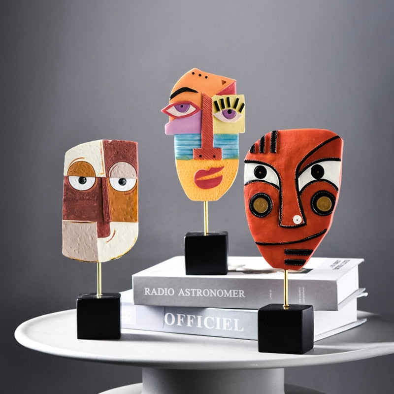 Abstrakte Pop-Art-Gesichtshaus-Skulptur