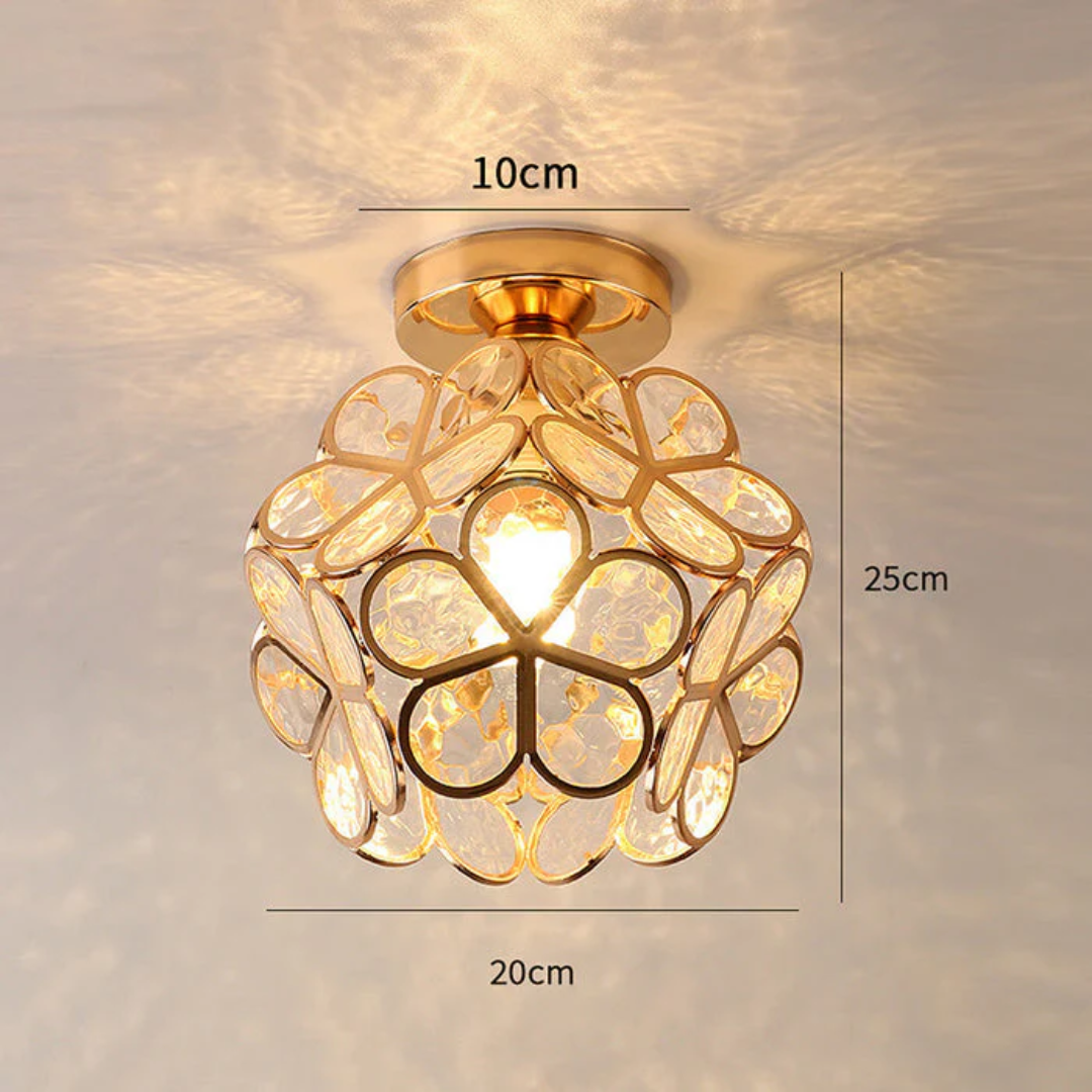 Luxuriöse Glasblumen-Deckenlampe