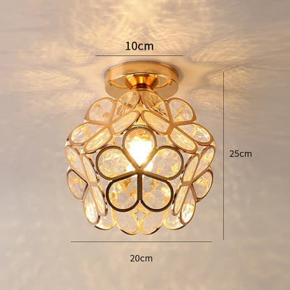 Luxuriöse Glasblumen-Deckenlampe
