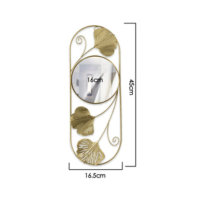 Heim Zeile | Eleganter Metall Ginkgo Blatt Wandspiegel