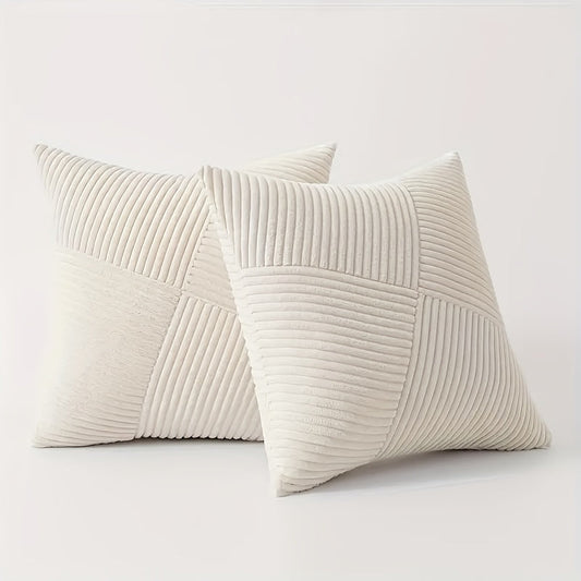 Kissenbezug Set | Boho Stil | Weiches Cord | 2 Stück, 45×45 cm, 50x50 cm