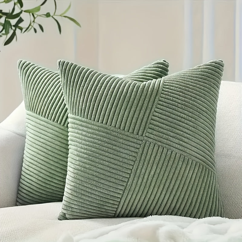 Kissenbezug Set | Boho Stil | Weiches Cord | 2 Stück, 45×45 cm, 50x50 cm