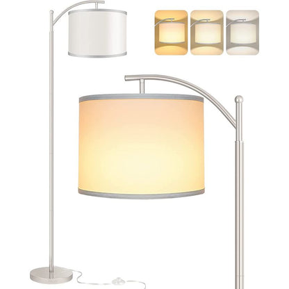 Stehlampe mit 3 Farbtemperaturen LED-Birne, hohe industrielle Stehlampe zum Lesen im Schlafzimmer, Büro, weißer Lampenschirm inklusive