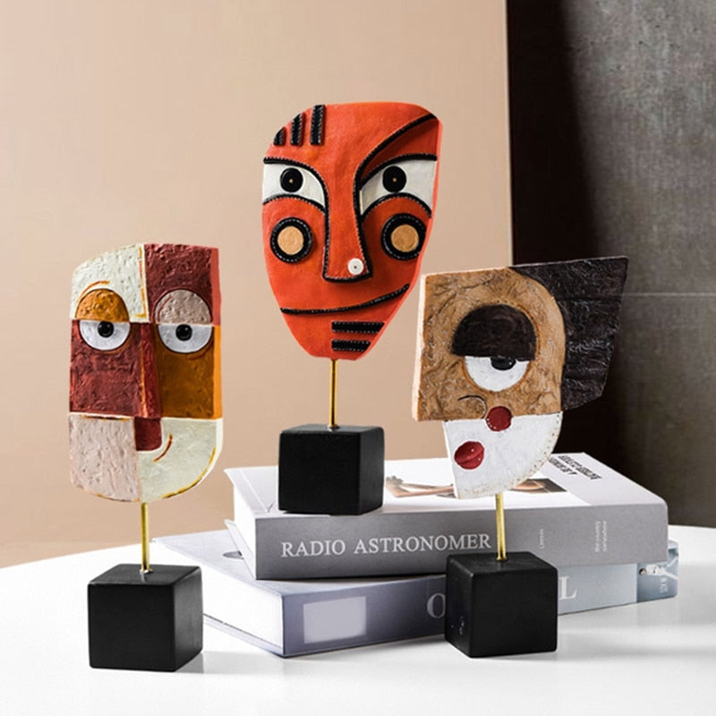 Abstrakte Pop-Art-Gesichtshaus-Skulptur