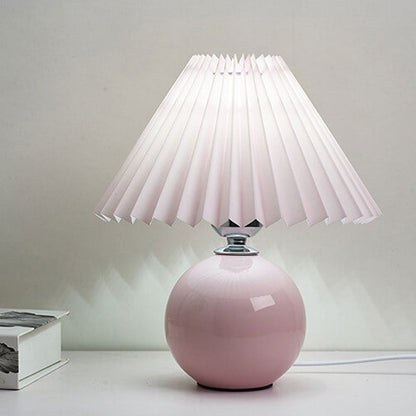 Nordic minimalist 1-flammige Tischlampe aus Keramik mit Falten