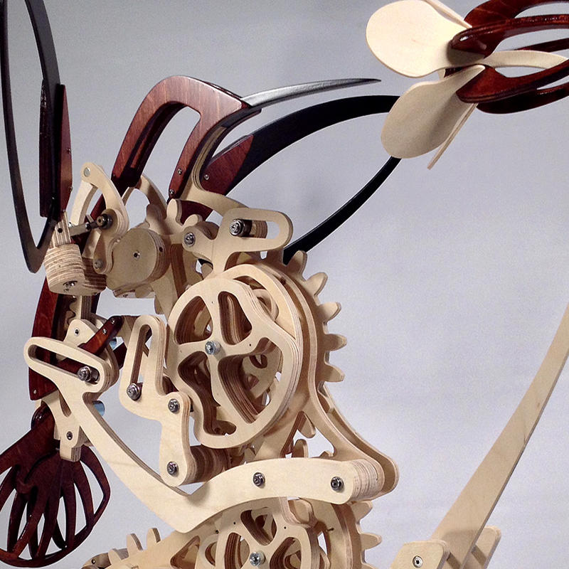 Holz Kinetische Kolibris Skulptur