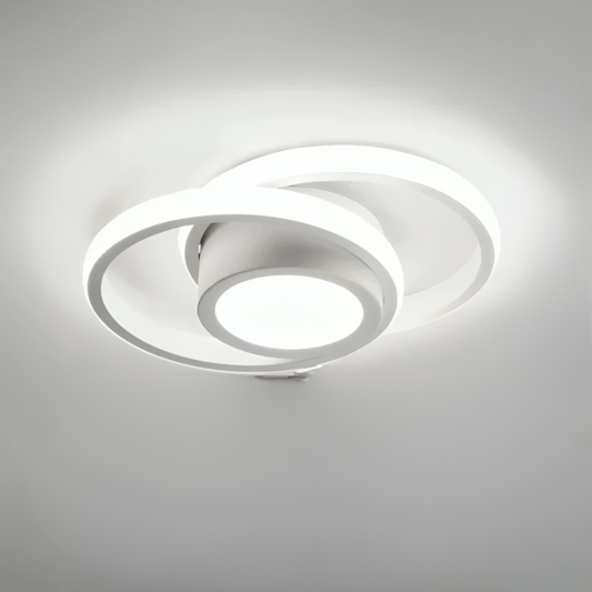 Moderne LED-Deckenlampe 18W | Kreatives Design mit 2 Ringen | Energiesparende Beleuchtung für Wohnzimmer & Büro 24 cm