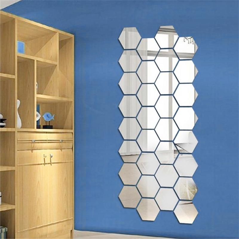 Heim Zeile | Hexagon Spiegel Wandaufkleber