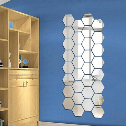 Heim Zeile | Hexagon Spiegel Wandaufkleber