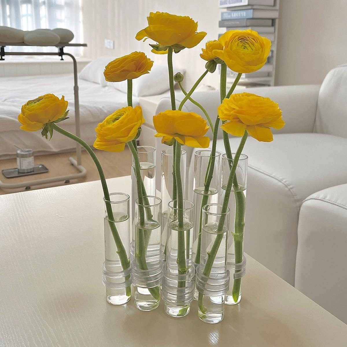 Flexible Blumenvasen mit Scharnieren Moderne Glasrohrvase
