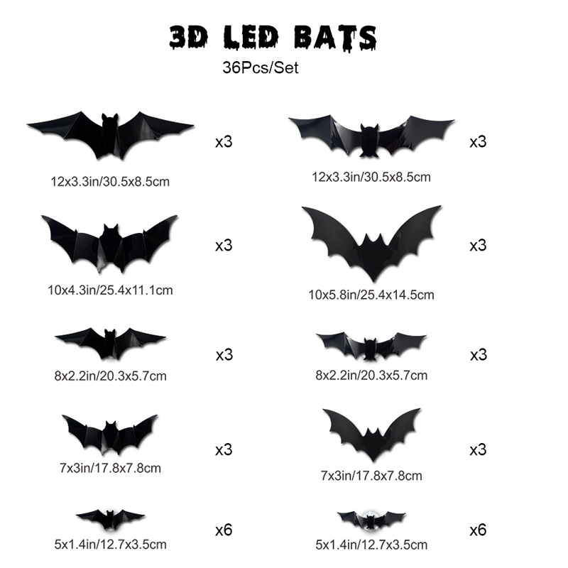 3D Fledermaus LED Wanddekoration — Verwandeln Sie Ihr Zuhause in die gruseligste Halloween-Bühne mit realistischen Flugillusionen!
