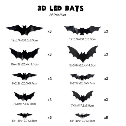 3D Fledermaus LED Wanddekoration — Verwandeln Sie Ihr Zuhause in die gruseligste Halloween-Bühne mit realistischen Flugillusionen!
