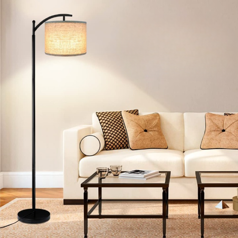 Stehlampe mit 3 Farbtemperaturen LED-Birne, hohe industrielle Stehlampe zum Lesen im Schlafzimmer, Büro, weißer Lampenschirm inklusive