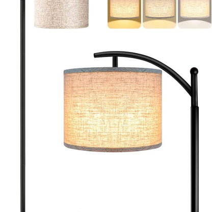 Stehlampe mit 3 Farbtemperaturen LED-Birne, hohe industrielle Stehlampe zum Lesen im Schlafzimmer, Büro, weißer Lampenschirm inklusive