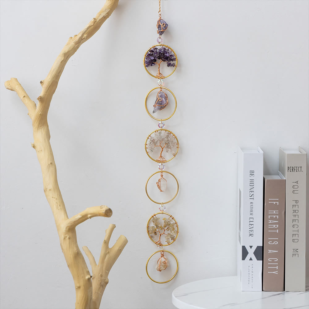 Kristallbaum des Lebens 6 Ringe Wanddeko Ornament