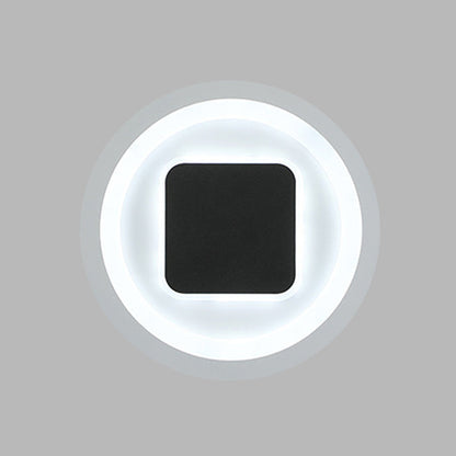 Quadratische und runde Wandlampen Modernismus Metall LED Schlafzimmer Wandbeleuchtung in Schwarz und Weiß