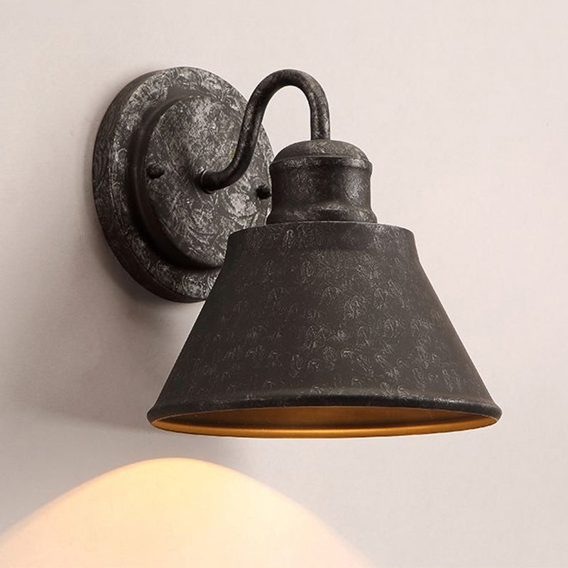 Metall Antik Schwarz Wandlampen Trommel/Trumpet Schirm 1-Licht Retro Rustikal Wandlampe Montage