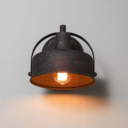 Metall Antik Schwarz Wandlampen Trommel/Trumpet Schirm 1-Licht Retro Rustikal Wandlampe Montage