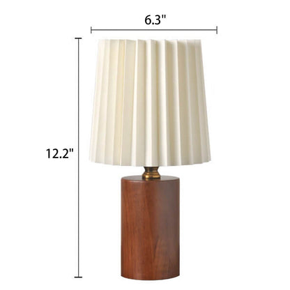 Vintage Korean Fold Column Massivholz-Basis 1-Licht Tischlampe