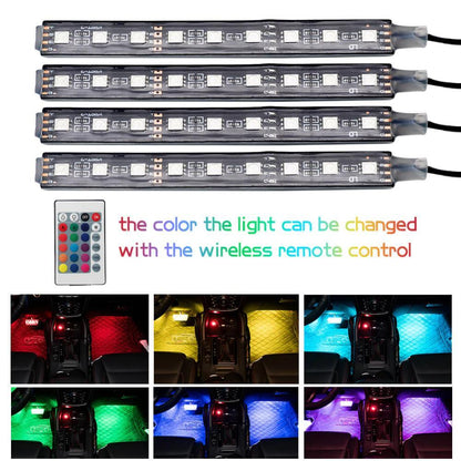 Auto RGB LED Streifenlicht Drahtlose Fernbedienung und Sprachsteuerung