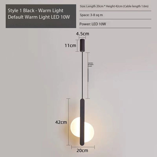 Moderner Minimalistischer Nachttisch Pendelleuchte