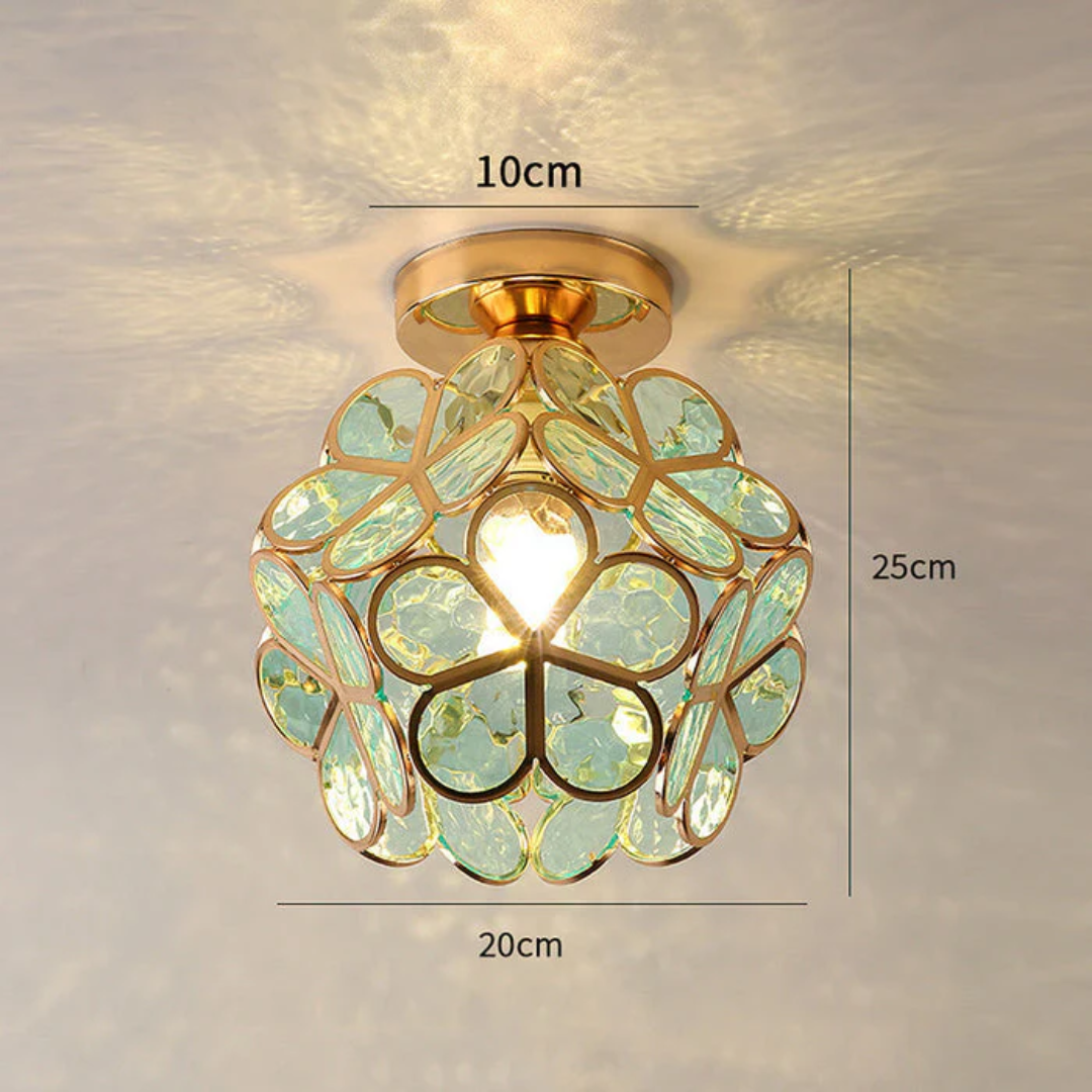 Luxuriöse Glasblumen-Deckenlampe