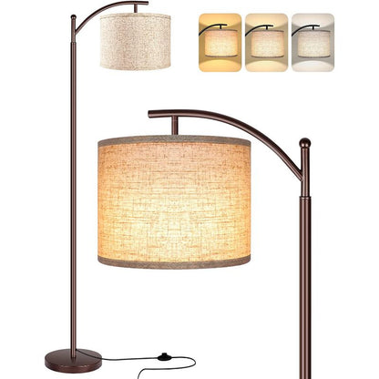 Stehlampe mit 3 Farbtemperaturen LED-Birne, hohe industrielle Stehlampe zum Lesen im Schlafzimmer, Büro, weißer Lampenschirm inklusive