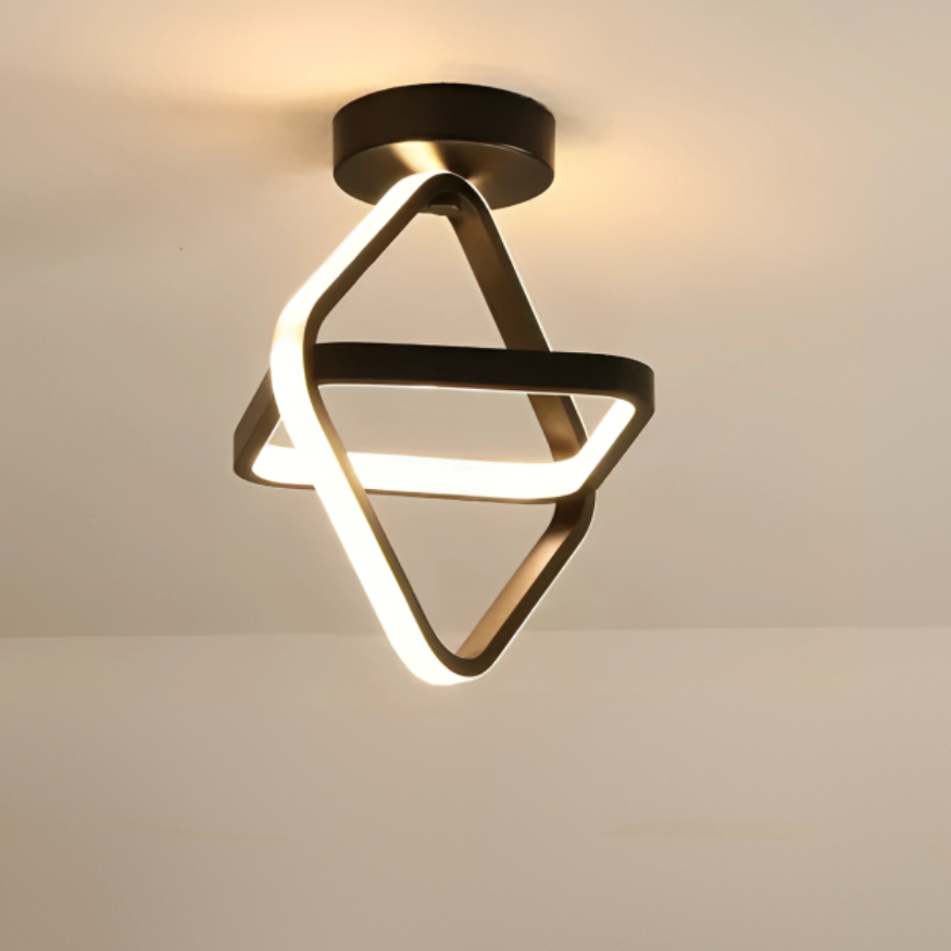 Moderne LED-Deckenlampe 18W | Kreatives Design mit 2 Ringen | Energiesparende Beleuchtung für Wohnzimmer & Büro 24 cm