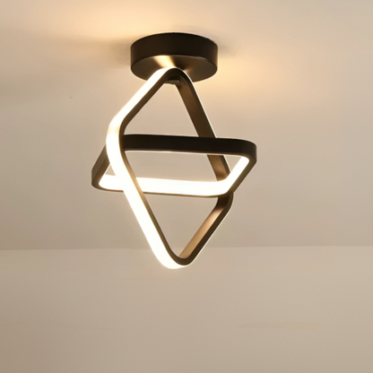 Moderne LED-Deckenlampe 18W | Kreatives Design mit 2 Ringen | Energiesparende Beleuchtung für Wohnzimmer & Büro 24 cm