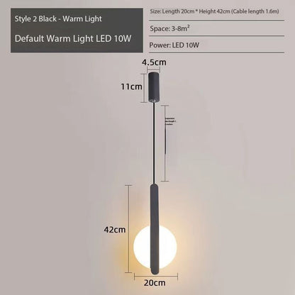 Moderner Minimalistischer Nachttisch Pendelleuchte