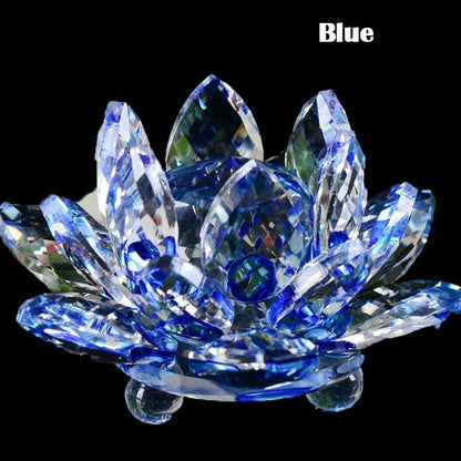 80Mm Quarz-Kristalle Lotusblumen-Handwerk Glas Fengshui Ornamente Heilsteine Heim Party Wicca Dekor Yoga Geschenke Souvenir