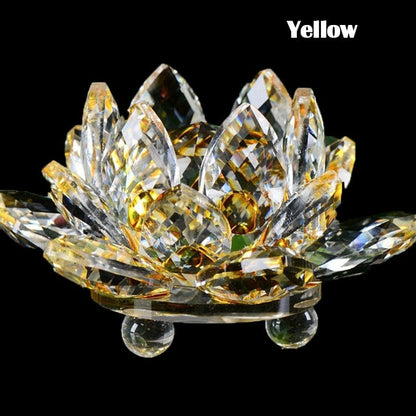 80Mm Quarz-Kristalle Lotusblumen-Handwerk Glas Fengshui Ornamente Heilsteine Heim Party Wicca Dekor Yoga Geschenke Souvenir