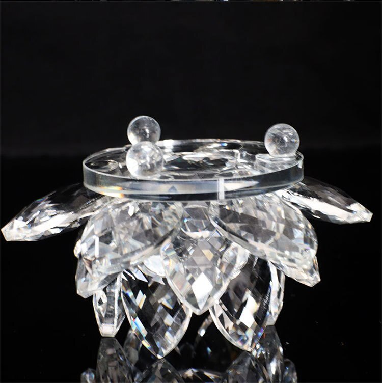 80Mm Quarz-Kristalle Lotusblumen-Handwerk Glas Fengshui Ornamente Heilsteine Heim Party Wicca Dekor Yoga Geschenke Souvenir