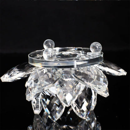 80Mm Quarz-Kristalle Lotusblumen-Handwerk Glas Fengshui Ornamente Heilsteine Heim Party Wicca Dekor Yoga Geschenke Souvenir